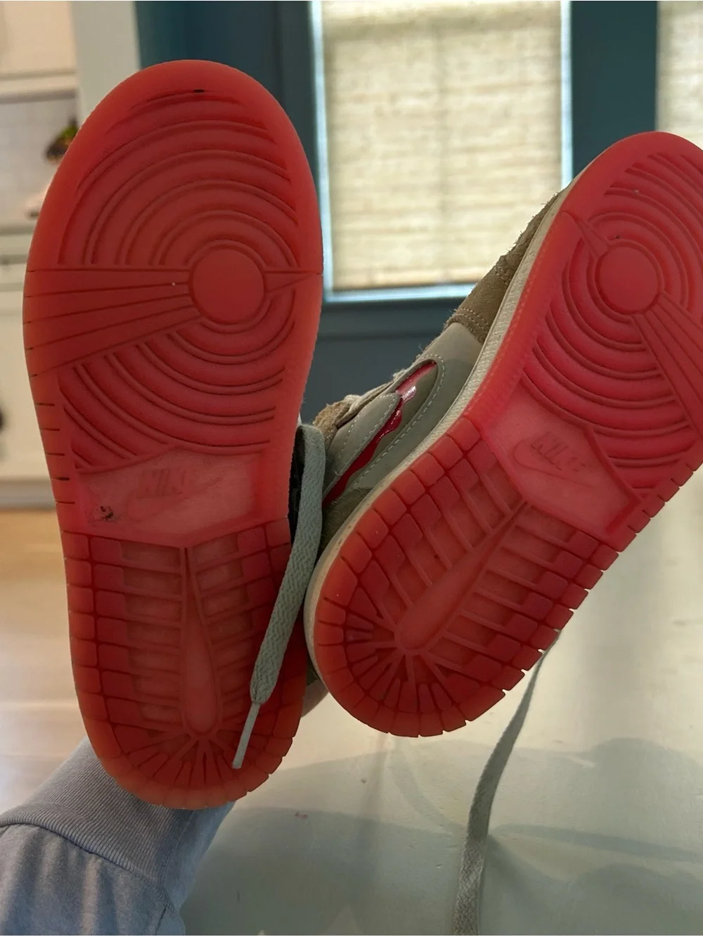 Nike Air Jordan Kids Mid-Top Sneakers in Light Gray and Hot Pink